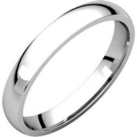 14K White Gold Plain 3.0mm Wide, Comfort Fit Wedding Band