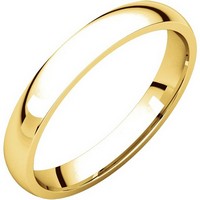 14K Gold Plain 3.0mm Wide, Comfort Fit Wedding Band