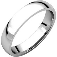 14K White Gold Plain 4.0mm Wide, Comfort Fit Wedding Band