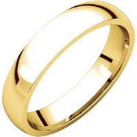 14K Gold Plain 4.0mm Wide, Comfort Fit Wedding Band