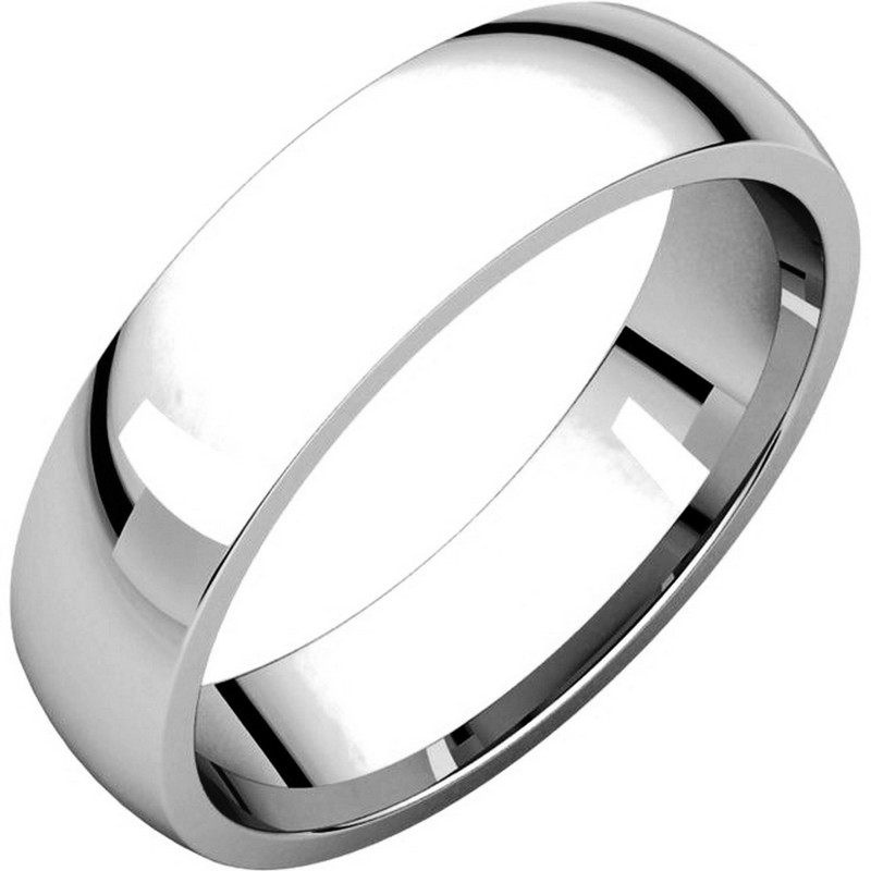 Plain Wedding Band 14K White Gold 5mm Wide Comfort Fit Plain Wedding Band 14K White Gold 5mm Wide Comfort Fit