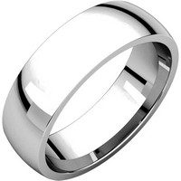 18K White Gold 6.0mm Wide, Comfort Fit Wedding Band