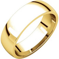 14K Gold 6.0mm Wide, Comfort Fit Wedding Band