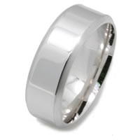 14K White Gold 8.0mm Wide, Comfort Fit Wedding Band