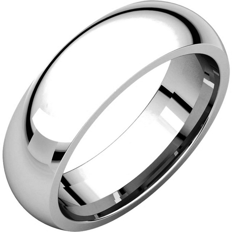 XH123826PD Palladium 6mm Heavy Comfort Fit Plain Wedding Band