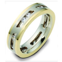 Item # A120611E - 18K Gold Sliding Diamonds Wedding Band