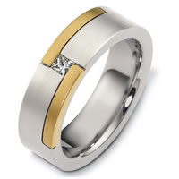 Item # A124441E - 18KTwo-Tone Gold Diamond Wedding Band