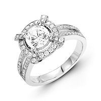 Item # E31946WE - Vintage Halo Diamond Engagement Ring