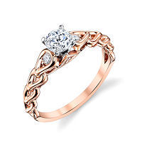Item # E32592RE - Rose Gold Scupltural Diamond Engagement Ring