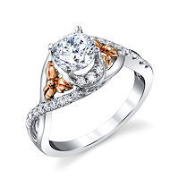 Item # E32740E - Rose & White Gold Diamond Engagement Ring