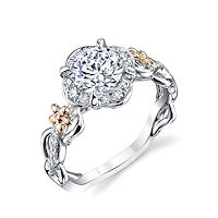Item # E32741 - Floral Diamond Halo Engagement Ring