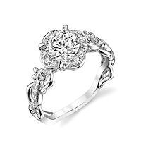 Item # E32741WE - Floral Diamond Halo Engagement Ring