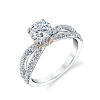 Item # E32886E - Two-Tone Diamond Engagement Ring