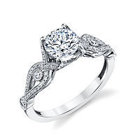 Item # E33038WE - White Gold Diamond Engagement Ring