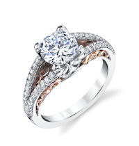 Item # E7082E - 18K Rose & White Gold Engagement Ring