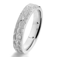 Item # G47088WE - 18Kt White Gold Patterned Diamond Wedding Ring