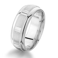 Item # G86858W - 14K White Gold Designed Wedding Ring