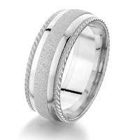 Item # G86860W - 14Kt White Gold 8.0 MM Designed Wedding Ring