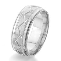 Item # G86861W - 14Kt White Gold Carved Wedding Ring