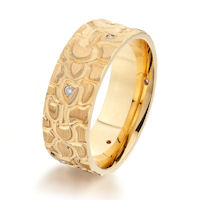 Item # G87088 - 14K Yellow Gold Patterned Diamond Wedding Ring