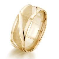 Item # G87155E - 18Kt Yellow Gold Carved Wedding Ring
