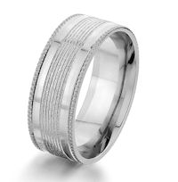 Item # G87175WE - 18K White Gold Designed 8.0 MM Wedding Ring