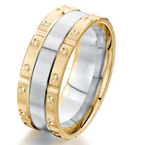 Item # G87204E - 18K Two-Tone Brick Style Wedding Ring