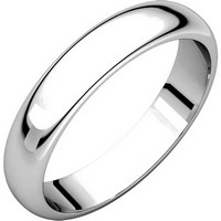 Item # H116804WE - 18K White Gold 4mm  Wide High Dome Plain Wedding Band