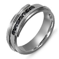 Item # M306327AG - Silver 925 Black Diamond Wedding Band