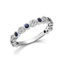 Item # M31954W - 14Kt White Gold Diamond & Sapphire Ring