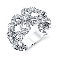 Item # M31965PP - Platinum Floral 1.05 Ct Tw Diamond Ring