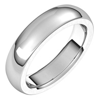 Item # S239667W - 14K White Gold Very Heavy Comfort Fit 5.0mm Wide Plain Wedding Band