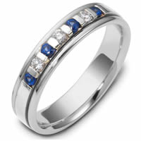 Item # S47243NW - 14K Blue Sapphire and Diamond Wedding Ring