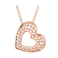 Item # S75631R - 14K Rose Gold Heart Diamond Pendant