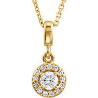 Item # S90981 - 14K Yellow Gold Halo Necklace