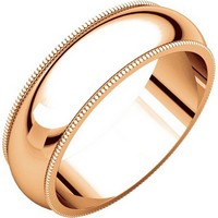 Item # T123881RE - 18K Rose Classic Comfort Fit, 6mm Wide Wedding Band