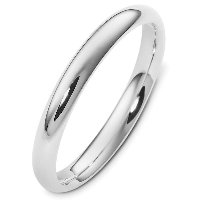 Item # VH123793AG - Silver 3mm Wide Heavy Comfort Fit Plain Wedding Band