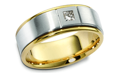 Mens wedding rings two tone gold