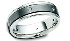Titanium wedding rings with diamonds