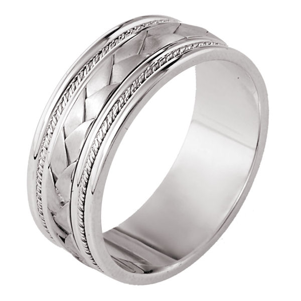 110041PP Platinum Braided Wedding Band