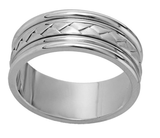 Item # 110111W View 2 - 14K Hand Made Comfort Fit Wedding Band