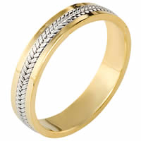 Item # 110421E - Two-Tone Gold Comfort Fit Wedding Ring