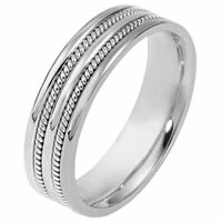 Item # 110511WE - White Gold Comfort Fit 5.5mm Handmade Wedding Ring