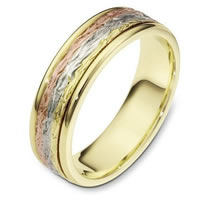 Item # 110591 - 14K Tri-Color Gold Comfort Fit 6mm Wedding Band