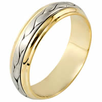 Item # 110711E - Two-Tone Wedding Band 18 kt Hand Made