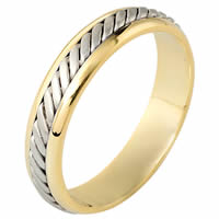 Item # 110881E - 18K Two-Tone Gold Comfort Fit 4.5mm Wedding Ring