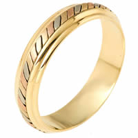 Item # 110901E - Tri-Color Gold Comfort Fit 5.5mm Wedding Ring