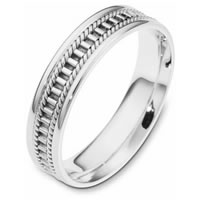 Item # 111011WE - 18K White Gold Comfort Fit, 5.0mm Wide Wedding Band