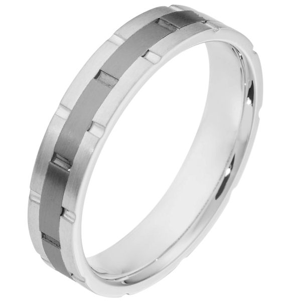 Titanium-Gold Comfort Fit Wedding Ring