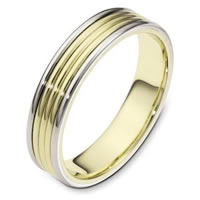 Item # 111181E - Wedding Band, 18K Two-Tone gold.